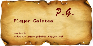 Pleyer Galatea névjegykártya